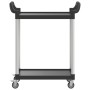 Carrito de 2 niveles aluminio negro 81x41x92 cm de , Carros de cocina y comedor - Ref: Foro24-30326, Precio: 63,00 €, Descuen...