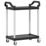 Carrito de 2 niveles aluminio negro 81x41x92 cm de , Carros de cocina y comedor - Ref: Foro24-30326, Precio: 63,00 €, Descuen...