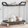 2-tier black aluminum trolley 99x50x97 cm by , Kitchen and dining carts - Ref: Foro24-30324, Price: 91,31 €, Discount: %