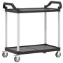 2-tier black aluminum trolley 99x50x97 cm by , Kitchen and dining carts - Ref: Foro24-30324, Price: 91,31 €, Discount: %