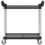 2-tier black aluminum trolley 99x50x97 cm by , Kitchen and dining carts - Ref: Foro24-30324, Price: 91,31 €, Discount: %