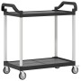 2-tier black aluminum trolley 99x50x97 cm by , Kitchen and dining carts - Ref: Foro24-30324, Price: 91,31 €, Discount: %