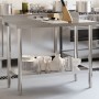 Kitchen work table and backsplash stainless steel 110x55x93 cm by , Restoration - Ref: Foro24-376458, Price: 187,76 €, Discou...