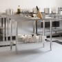 Kitchen work table and backsplash stainless steel 110x55x93 cm by , Restoration - Ref: Foro24-376458, Price: 187,76 €, Discou...