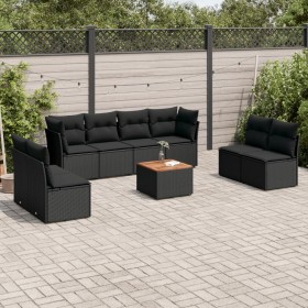 8-teiliges Gartensofa-Set und schwarze synthetische Rattankissen von , Gartensets - Ref: Foro24-3223577, Preis: 529,17 €, Rab...