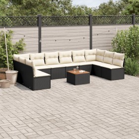 11-teiliges Gartensofa-Set und schwarze synthetische Rattankissen von , Gartensets - Ref: Foro24-3223795, Preis: 598,37 €, Ra...