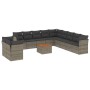 12-teiliges Gartensofa-Set mit grauen synthetischen Rattankissen von , Gartensets - Ref: Foro24-3223729, Preis: 741,99 €, Rab...