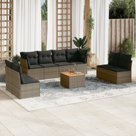 9-teiliges Gartenmöbel-Set und graue synthetische Rattankissen von , Gartensets - Ref: Foro24-3223582, Preis: 545,67 €, Rabat...