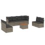 Set de muebles de jardín 9 pzas y cojines ratán sintético gris de , Conjuntos de jardín - Ref: Foro24-3223582, Precio: 529,18...