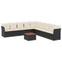 Set de sofás de jardín 10 pzas cojines ratán sintético negro de , Conjuntos de jardín - Ref: Foro24-3223690, Precio: 654,99 €...