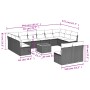 Garden sofa and cushion set 13 pieces black synthetic rattan by , Garden sets - Ref: Foro24-3223893, Price: 739,29 €, Discoun...