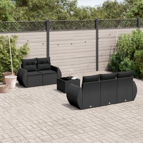 6-teilige Gartensofagarnitur und schwarze synthetische Rattankissen von , Gartensets - Ref: Foro24-3253432, Preis: 453,40 €, ...