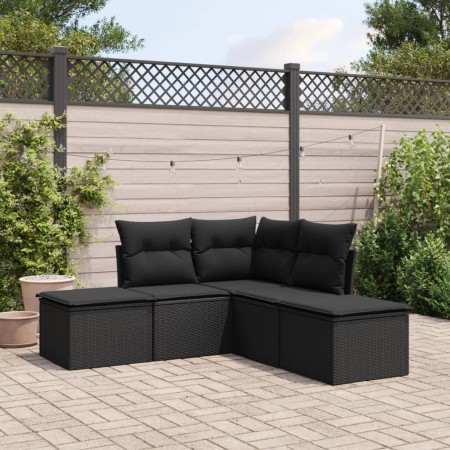 5-teiliges Gartenmöbel-Set und schwarze synthetische Rattankissen von , Gartensets - Ref: Foro24-3249554, Preis: 307,07 €, Ra...