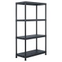 Plastic shelving 100 kg 60x30x138 cm black by vidaXL, Industrial shelving - Ref: Foro24-45673, Price: 71,00 €, Discount: %