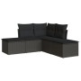 Set de muebles de jardín 5 pzas y cojines ratán sintético negro de , Conjuntos de jardín - Ref: Foro24-3249554, Precio: 308,2...