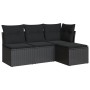 4-piece garden sofa set with black synthetic rattan cushions by , Garden sets - Ref: Foro24-3249334, Price: 253,88 €, Discoun...