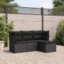 4-piece garden sofa set with black synthetic rattan cushions by , Garden sets - Ref: Foro24-3249374, Price: 285,46 €, Discoun...