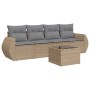 Garden sofa set with cushions 5 pieces beige synthetic rattan by , Garden sets - Ref: Foro24-3253426, Price: 363,36 €, Discou...