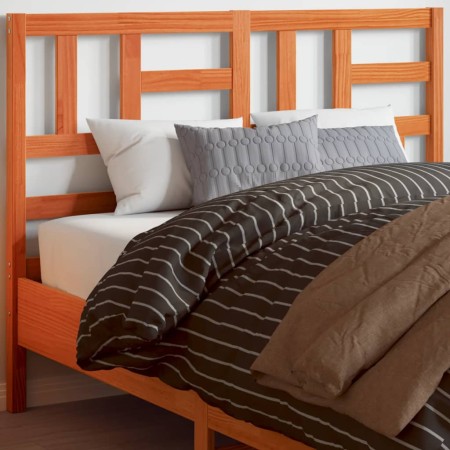 Wax brown solid pine wood bed headboard 160 cm by , Headboards and footboards - Ref: Foro24-844263, Price: 46,50 €, Discount: %