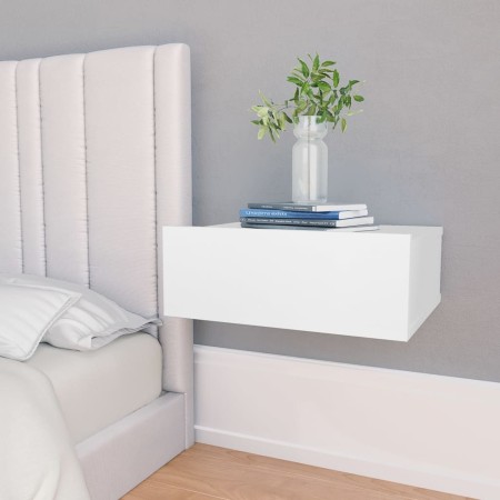 Floating bedside tables 2 units engineered wood white by vidaXL, Nightstands - Ref: Foro24-800307, Price: 42,64 €, Discount: %