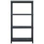 Plastic shelving 100 kg 60x30x138 cm black by vidaXL, Industrial shelving - Ref: Foro24-45673, Price: 71,00 €, Discount: %