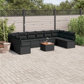 Set mit 11 Stück Gartensofas und Kissen synthetisches Rattan schwarz von , Gartensets - Ref: Foro24-3223794, Preis: 597,72 €,...