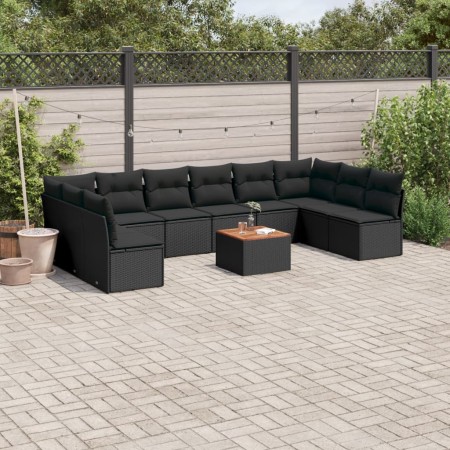 Set mit 11 Stück Gartensofas und Kissen synthetisches Rattan schwarz von , Gartensets - Ref: Foro24-3223794, Preis: 594,24 €,...