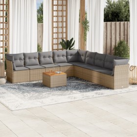 Garden sofa set with beige cushions, 10 pieces, made of synthetic rattan. by , Garden sets - Ref: Foro24-3223693, Price: 640,...