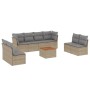 Set de sofás de jardín 9 pzas con cojines ratán sintético beige de , Conjuntos de jardín - Ref: Foro24-3223581, Precio: 590,5...