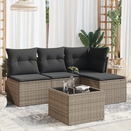 Set Gartensofas mit Kissen 5 Stück synthetisches Rattangrau von , Gartensets - Ref: Foro24-3249349, Preis: 295,06 €, Rabatt: %