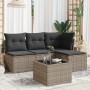 Garden sofa set with 5-piece synthetic rattan gray cushions by , Garden sets - Ref: Foro24-3249349, Price: 294,95 €, Discount: %