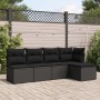 5-teiliges Gartenmöbel-Set und Kissen aus synthetischem Rattan schwarz von , Gartensets - Ref: Foro24-3249354, Preis: 300,04 ...