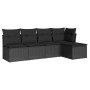 Set de muebles de jardín 5 pzas y cojines ratán sintético negro de , Conjuntos de jardín - Ref: Foro24-3249354, Precio: 300,0...