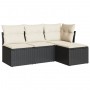 4-piece garden sofa set with black synthetic rattan cushions by , Garden sets - Ref: Foro24-3249335, Price: 242,35 €, Discoun...