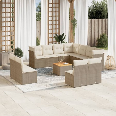 12-piece garden sofa set and brown synthetic rattan cushions by , Garden sets - Ref: Foro24-3223706, Price: 883,80 €, Discoun...