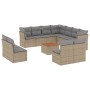 12-piece garden sofa set and brown synthetic rattan cushions by , Garden sets - Ref: Foro24-3223706, Price: 883,80 €, Discoun...