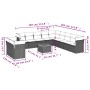 Garden sofa set 12 pieces with black synthetic rattan cushions by , Garden sets - Ref: Foro24-3223725, Price: 785,68 €, Disco...