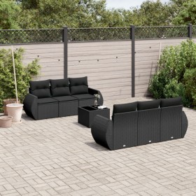 7-teiliges Garten-Essset und schwarze Kissen aus synthetischem Rattan von , Gartensets - Ref: Foro24-3253442, Preis: 509,76 €...