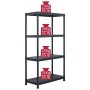 Plastic shelving 100 kg 60x30x138 cm black by vidaXL, Industrial shelving - Ref: Foro24-45673, Price: 71,00 €, Discount: %