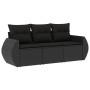 Garden sofa set with 3-piece black synthetic rattan cushions by , Garden sets - Ref: Foro24-3253392, Price: 226,73 €, Discoun...