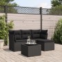 5-teiliges Gartenmöbel-Set und Kissen aus synthetischem Rattan schwarz von , Gartensets - Ref: Foro24-3249384, Preis: 330,71 ...