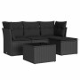 Set de muebles de jardín 5 pzas y cojines ratán sintético negro de , Conjuntos de jardín - Ref: Foro24-3249384, Precio: 345,5...