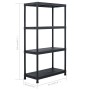 Plastic shelving 100 kg 60x30x138 cm black by vidaXL, Industrial shelving - Ref: Foro24-45673, Price: 71,00 €, Discount: %