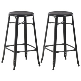 Kitchen stools 2 units of black steel by vidaXL, Kitchen stools - Ref: Foro24-280077, Price: 150,99 €, Discount: %