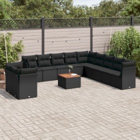 Garden sofa set 12 pieces with black synthetic rattan cushions by , Garden sets - Ref: Foro24-3223724, Price: 750,35 €, Disco...