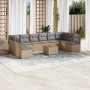 11-teiliges Gartensofa-Set mit beigen synthetischen Rattankissen von , Gartensets - Ref: Foro24-3223798, Preis: 670,23 €, Rab...