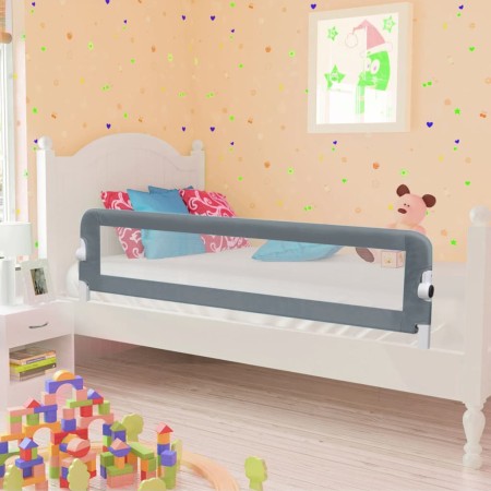 Barandilla de seguridad cama de niño poliéster gris 120x42 cm de vidaXL, Barandillas de seguridad - Ref: Foro24-10176, Precio...