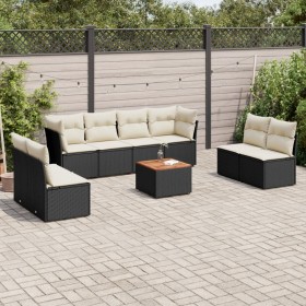 8-teiliges Gartensofa-Set und schwarze synthetische Rattankissen von , Gartensets - Ref: Foro24-3223578, Preis: 556,98 €, Rab...