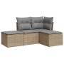 Garden sofa set with cushions 4 pieces beige synthetic rattan by , Garden sets - Ref: Foro24-3249318, Price: 238,87 €, Discou...