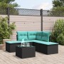 6-piece garden sofa set and black synthetic rattan cushions by , Garden sets - Ref: Foro24-3249565, Price: 361,56 €, Discount: %